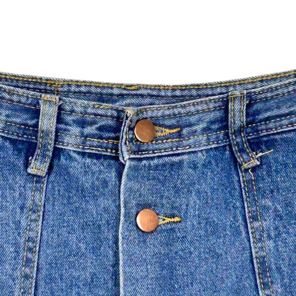 SHEIN Denim Mini Skirt Womens Size M Blue Button Front High Waist Casual Pocket - Picture 3 of 6